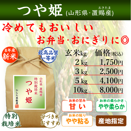 【令和8年産 新米】つや姫｜山形県おきたま（置賜）産
